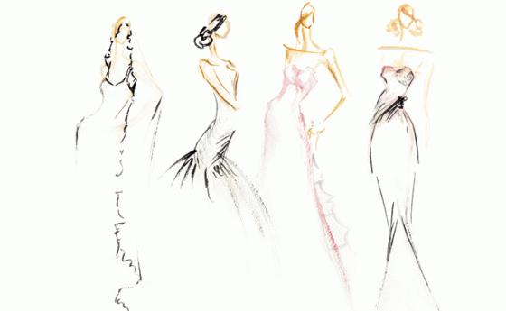 Illustrations from Maggie Sottero Fashion Show at COUTURE 